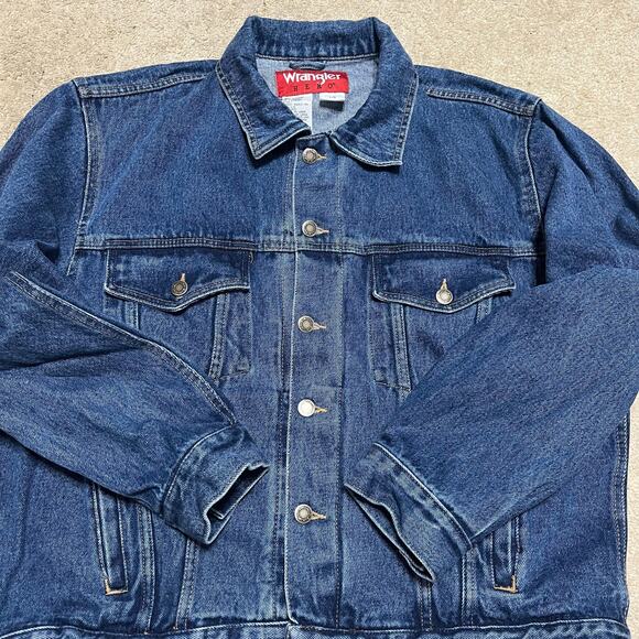 Vintage Wrangler Hero Denim Trucker Jacket Large - Picture 1 of 7